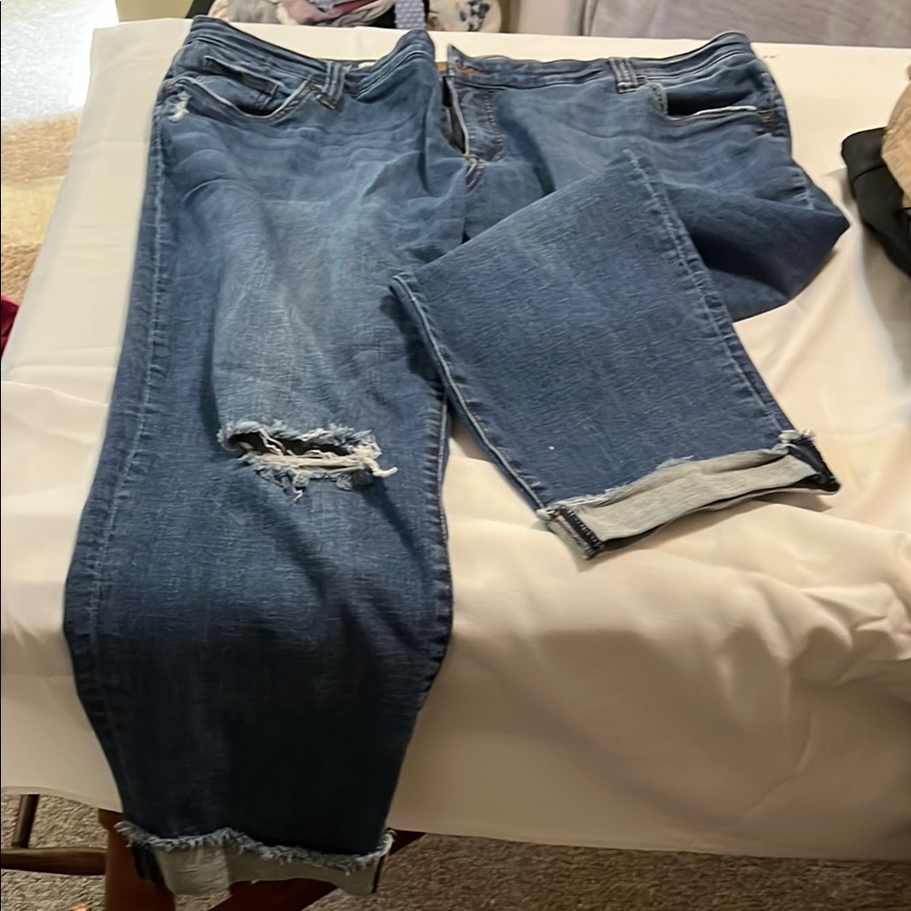 Women's Blue Distressed Jeans